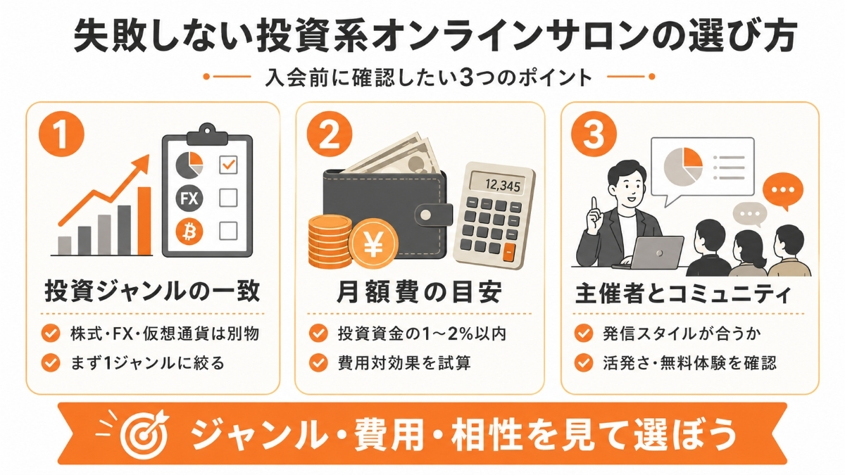 失敗しない投資系オンラインサロンの選び方