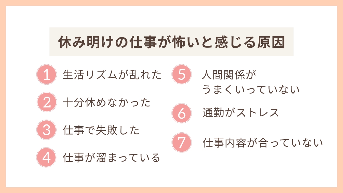 休み明けの仕事が怖いと感じる7つの原因