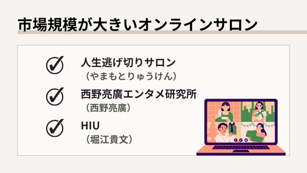 市場規模が大きいオンラインサロン