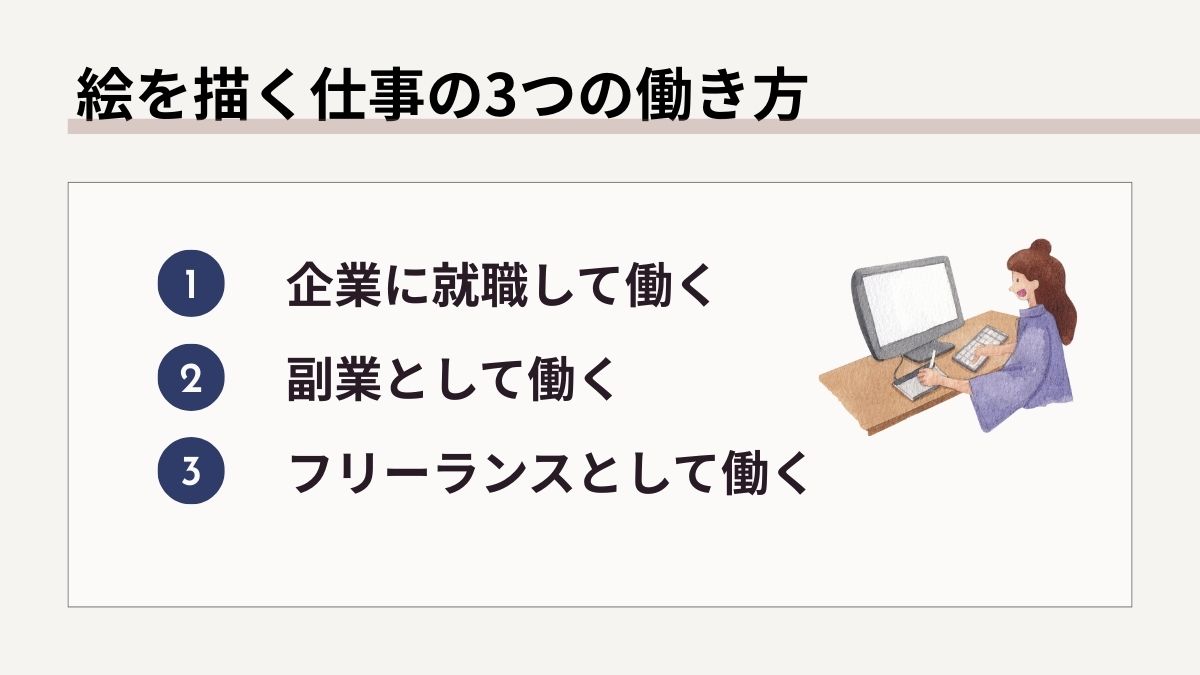 絵を描く仕事の3つの働き方