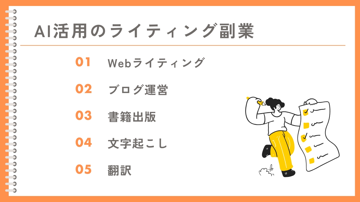ライティング系のAIを活用する副業5選
