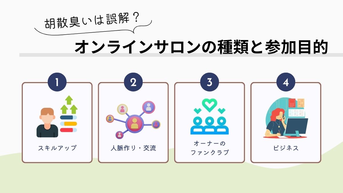 オンラインサロンが胡散臭いは誤解！種類と参加目的