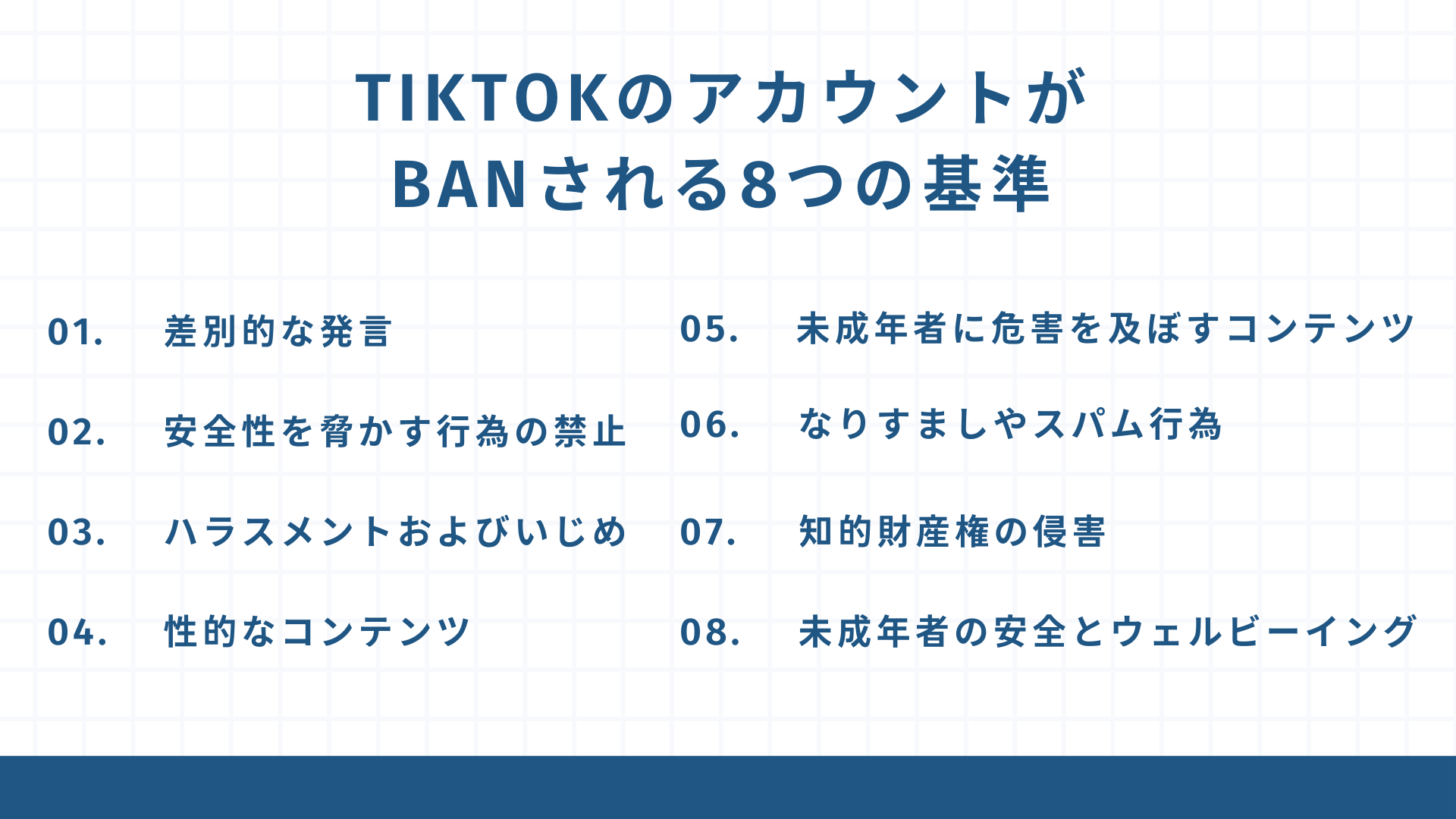 TikTokのアカウントがBANされる8つの基準