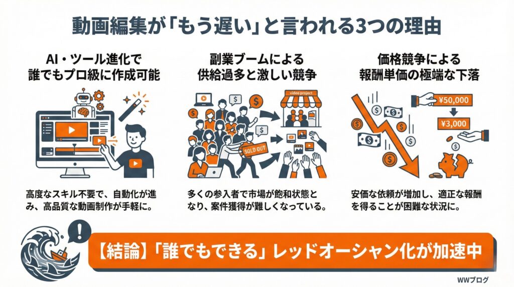なぜ「動画編集はもう遅い」と言われているのか