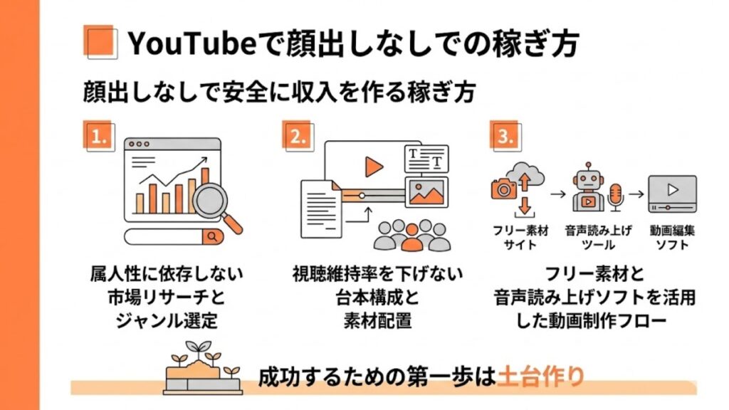 YouTubeで顔出しなしでの稼ぎ方