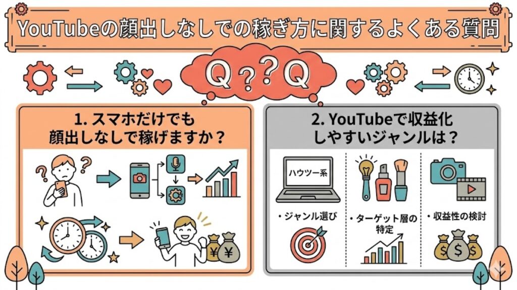 YouTubeの顔出しなしでの稼ぎ方に関するよくある質問