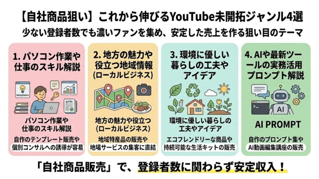【自社商品狙い】これから伸びるYouTube未開拓ジャンル4選