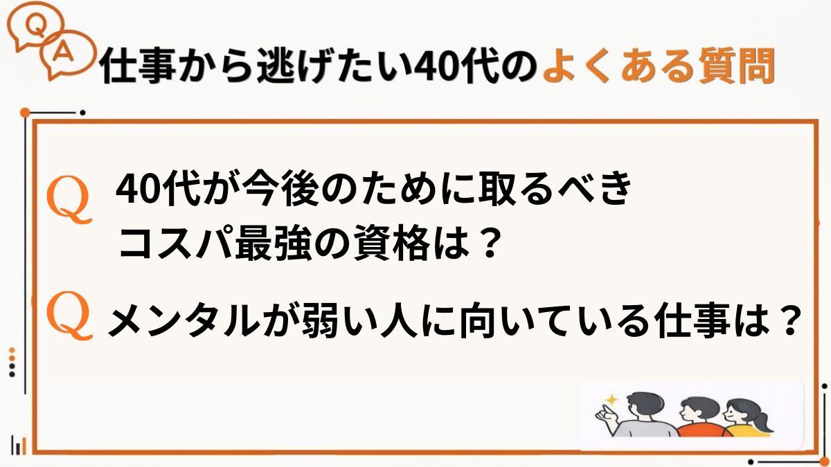 仕事から逃げたい40代よくある質問
