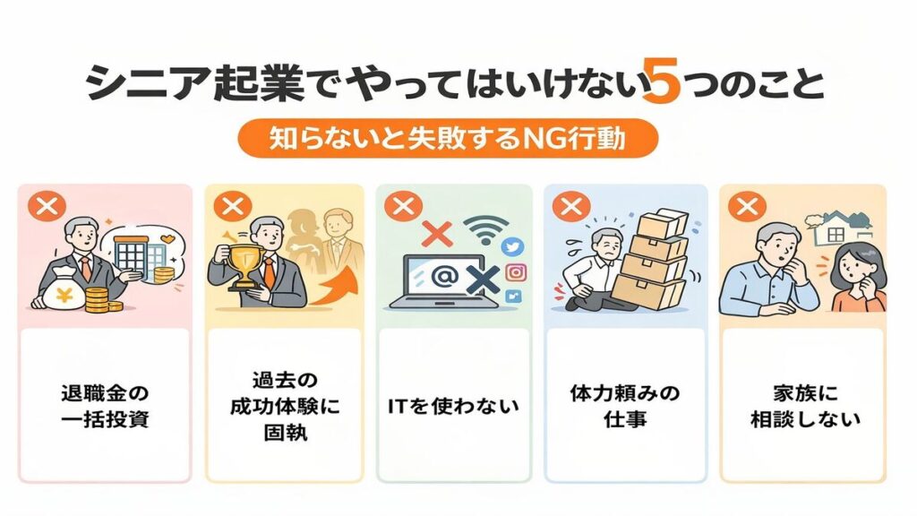 シニア起業でやってはいけない5つのこと！失敗と成功例の分かれ道とは