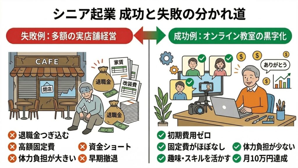 シニア起業の成功例と失敗例は?