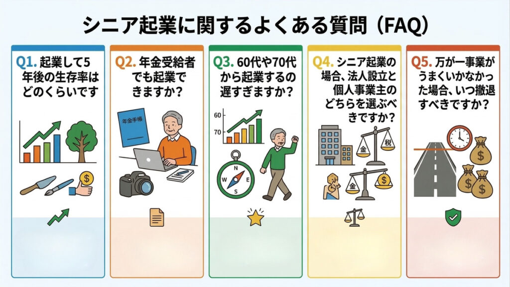 シニア起業に関するよくある質問(FAQ)