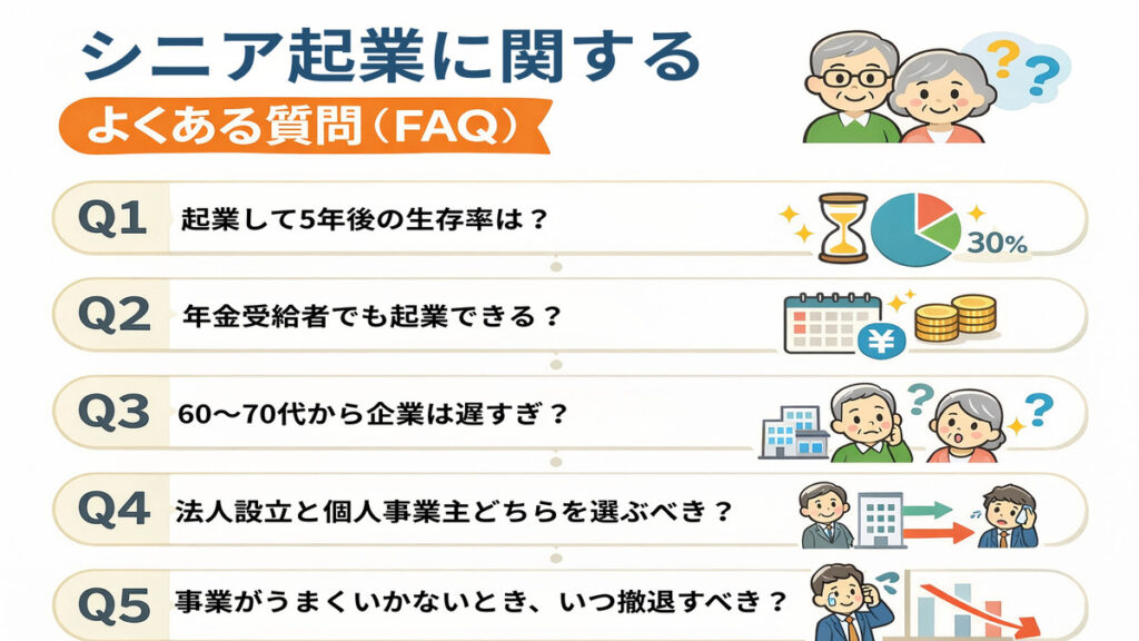 シニア起業に関するよくある質問（FAQ）