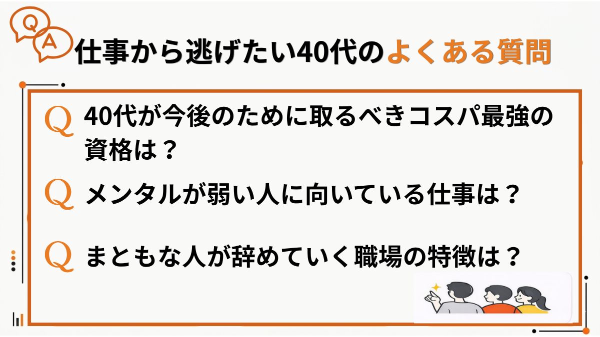 仕事から逃げたい40代のよくある質問