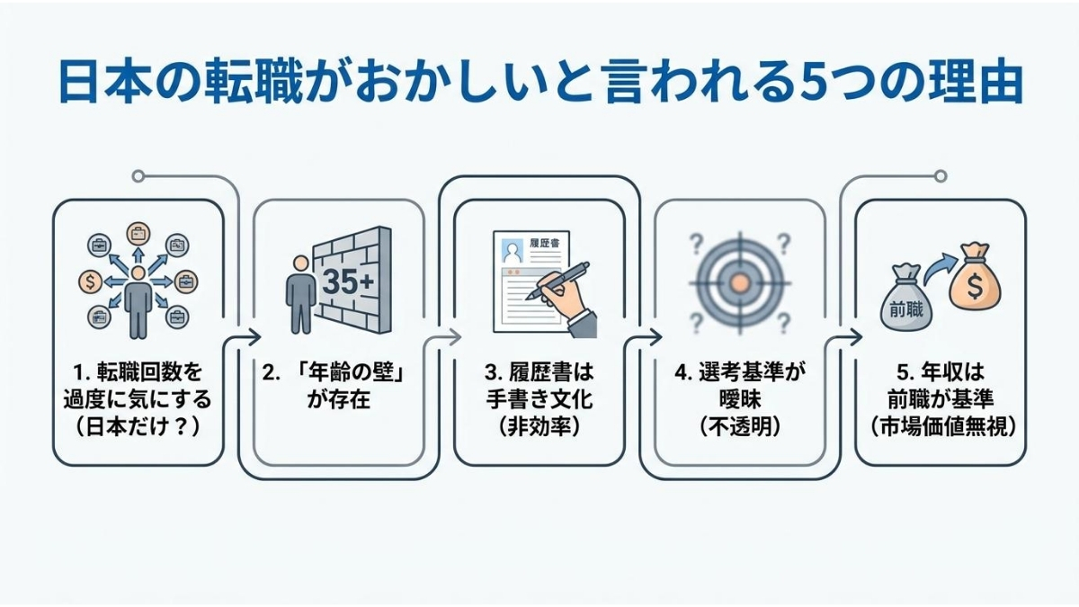 日本の転職がおかしいと言われる5つの理由